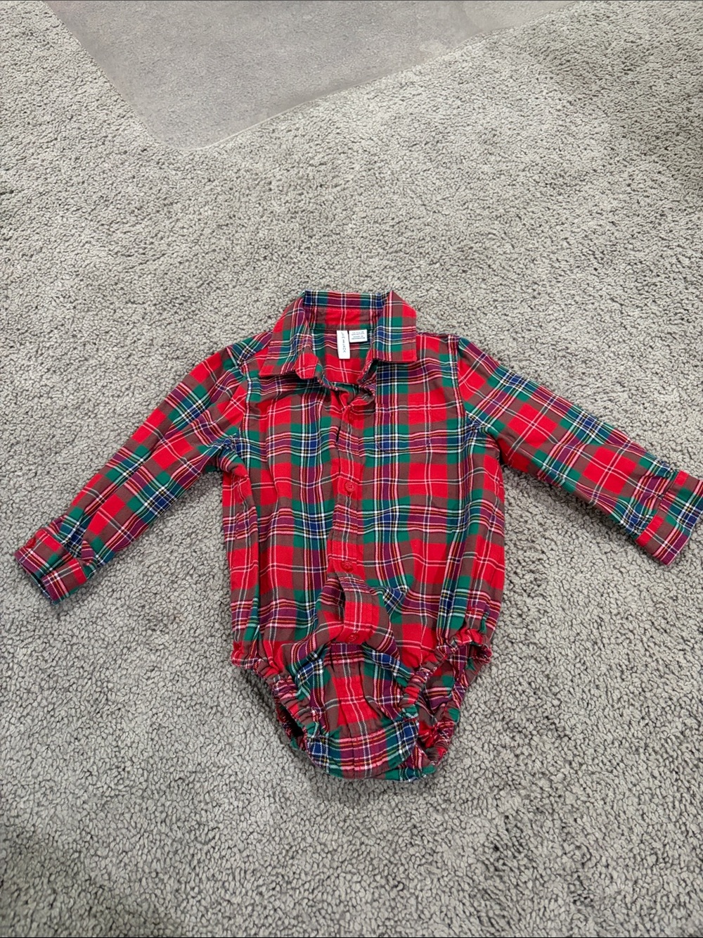 Janie and Jack Plaid Long-Sleeve Baby Bodysuit Shirt